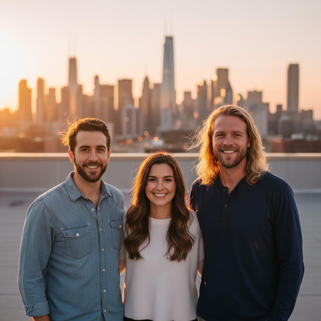 AI-generated group portrait created from separate people